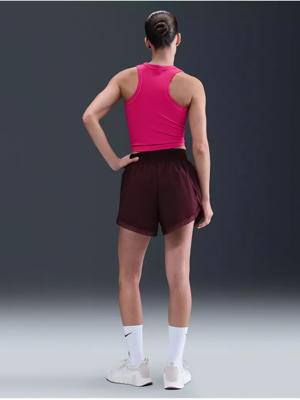 Nike One Fitted Dri-Fit Cropped Tank Top In Pink Rush, NWT - Picture 3 of 4